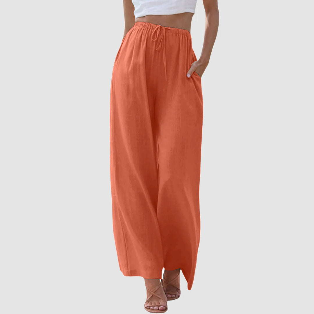Varel | Pantaloni a vita alta con gamba larga