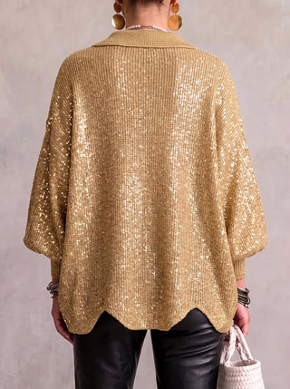 Ortensia | Cardigan Oversize con Bottoni Dorati